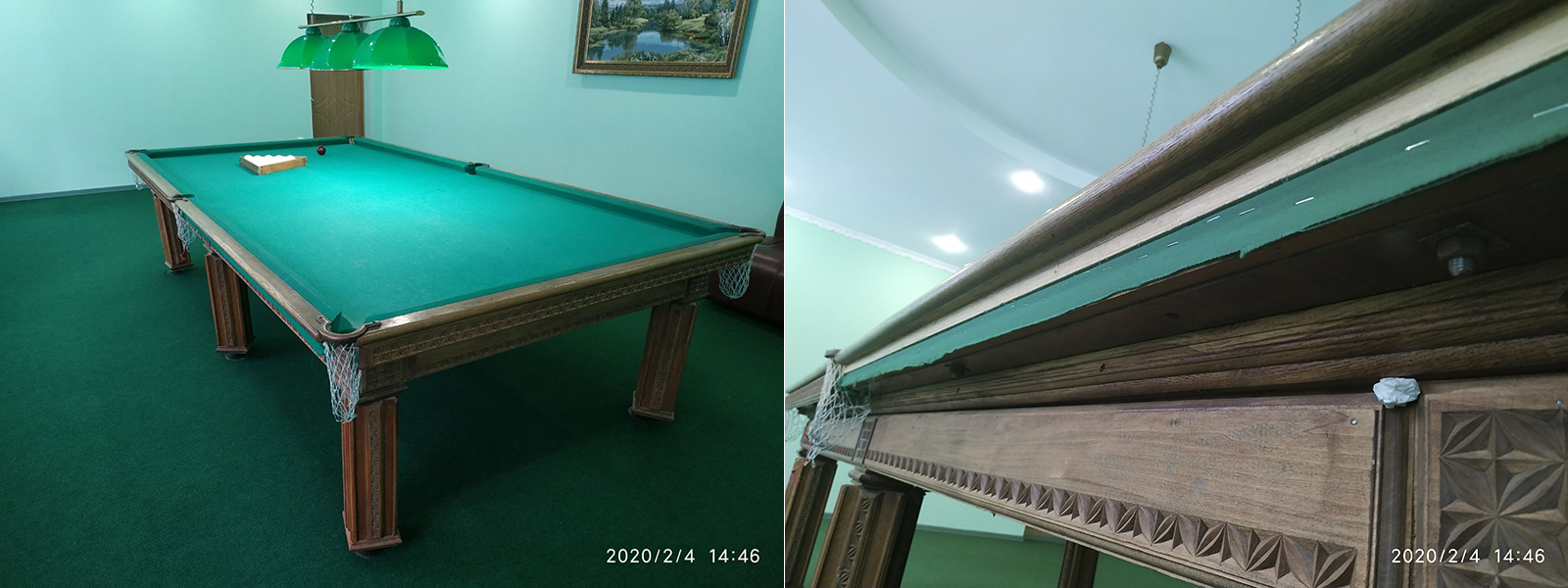 Перетяжка бильярдного стола в Крыму - расчет стоимости по фото